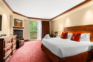 comfortable mountain view room with amenities Tivoli Lodge Vail Colorado