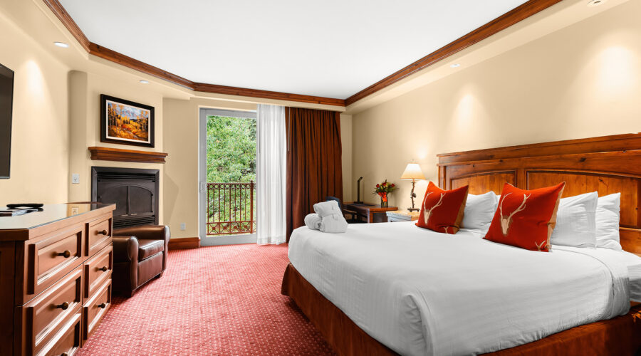 comfortable mountain view room with amenities Tivoli Lodge Vail Colorado