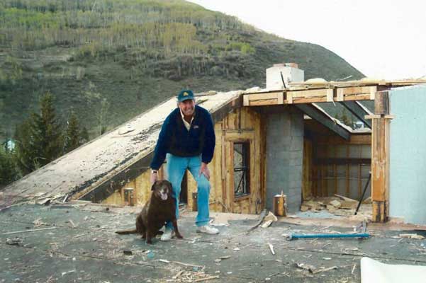 photo of Tivoli owner and his dog in 1980 Vail, Colorado