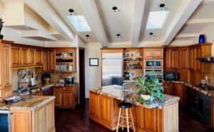 beautiful kitchen with amenities in the penthouse suite at the Tivoli Lodge Vail Colorado